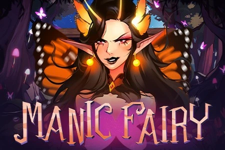 Manic Fairy slot game with dark butterfly fairy character