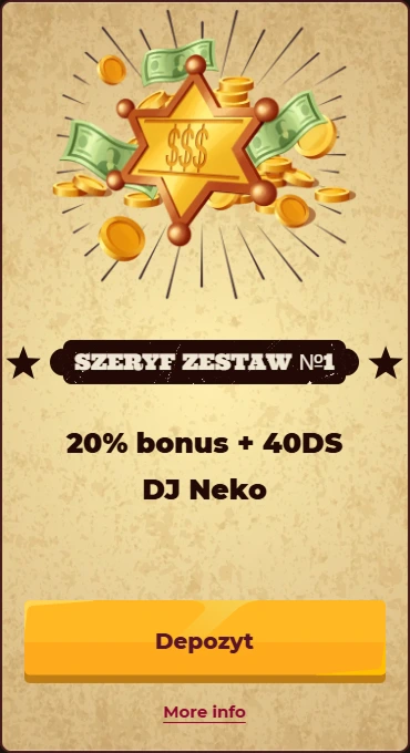 SmokAce Casino: Szeryt Zestaw N°1 - 20% bonus + 40DS DJ Neko