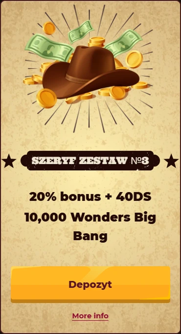 SmokAce Casino promocja: 20% bonus + 40DS, 10,000 Wonders Big Bang